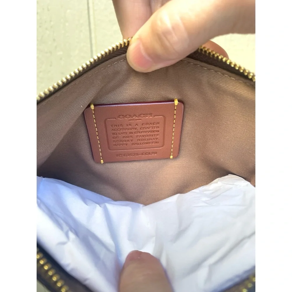 Coach Halloween Corner Zip Wristlet in Signature Canvas - Picture 6 of 11